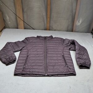 Kolping Down Jacket Mens XL Purple Insulated Light Pack Winter Quilted Puffer